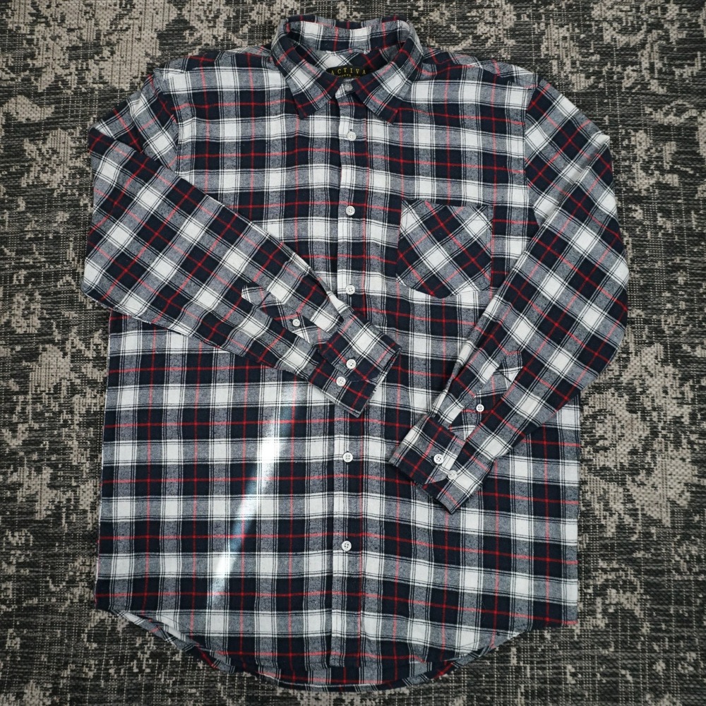 Activa‎ Sports Inc Men's XL Flannel Shirt Plaid Long Sleeve Button Down Casual